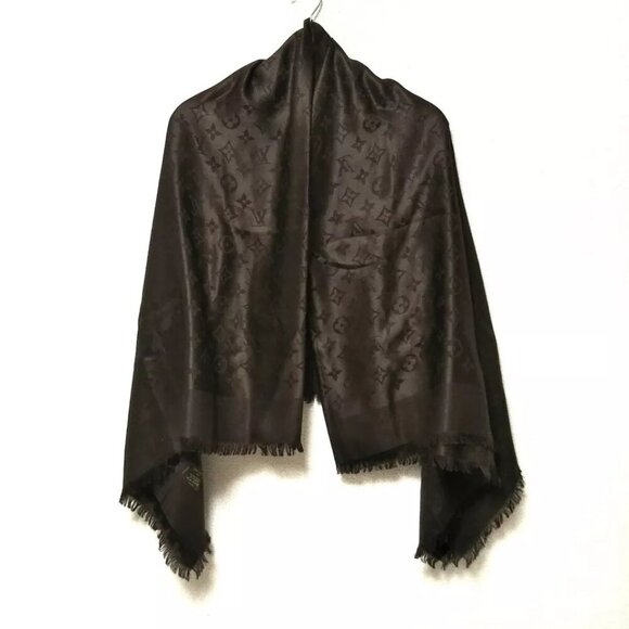 LOUIS VUITTON Monogram PatternDark Brown - Scarf Silk, Wool 428-010425 - Picture 1 of 5